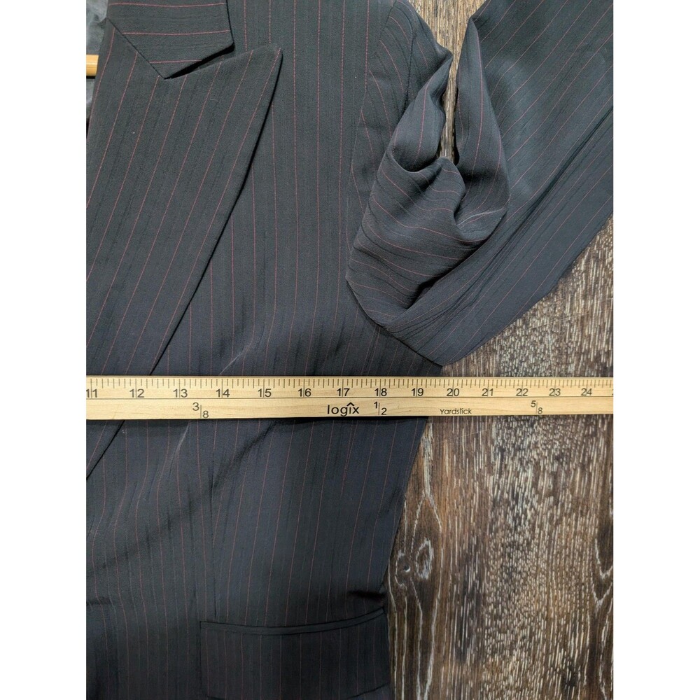 Tahari‎ Arthur S. Levine Blazer Womens 10 Gray Pinstripe One Button Notch Lapel - Picture 5 of 6